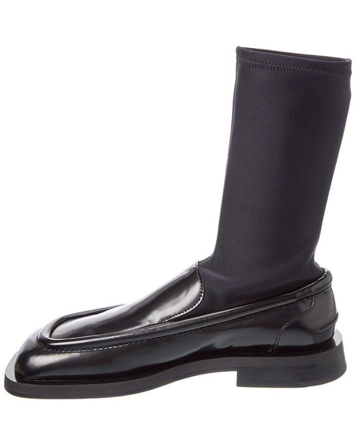 Proenza Schouler Black Satin & Leather Loafer