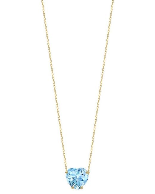 Gabi Rielle White 14k Over Silver Cz Heart Solitaire Necklace