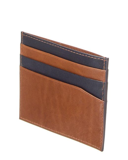 Ted Baker Brown Nancard Contrast Edge Paint Leather Card Holder for men