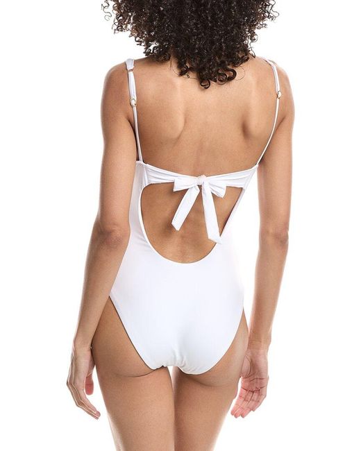 Becca White Viviana Plunge One-Piece