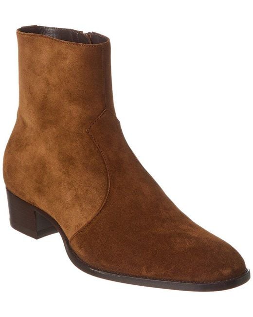 Saint Laurent Brown Wyatt Suede Boot for men