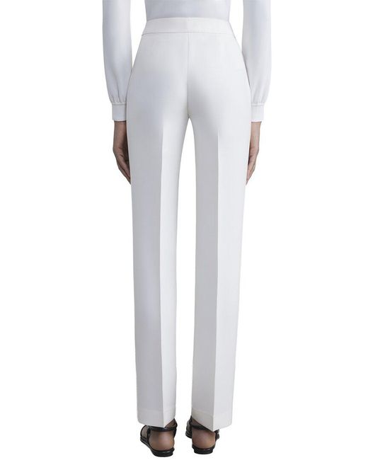 Lafayette 148 New York White Barrow Wool & Silk-Blend Pant