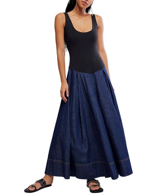 Free People Blue Elio Midi Dress