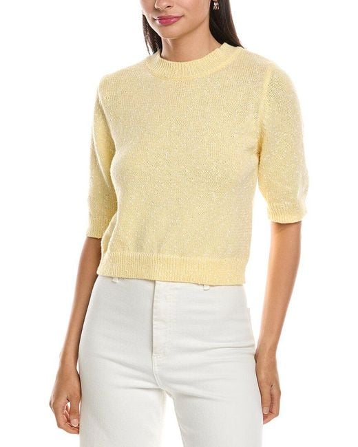 Nanette Lepore White Elbow Sleeve Spring Pullover