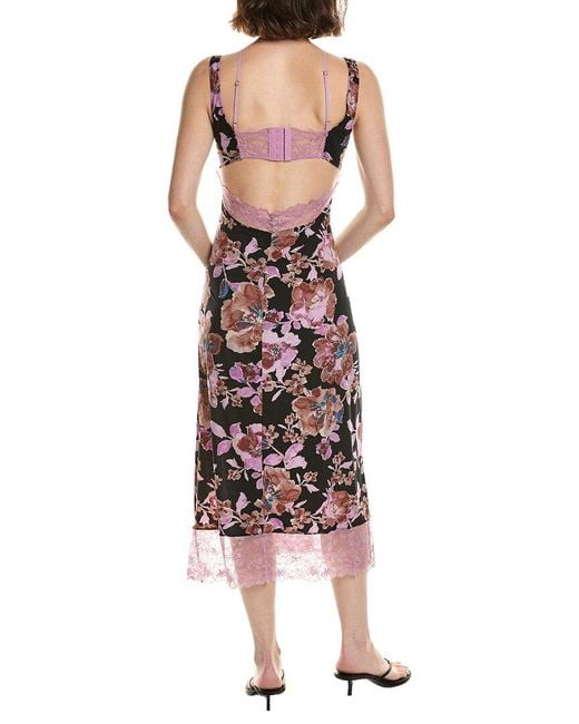 Free People Red Party Crasher Midi Slip Dress