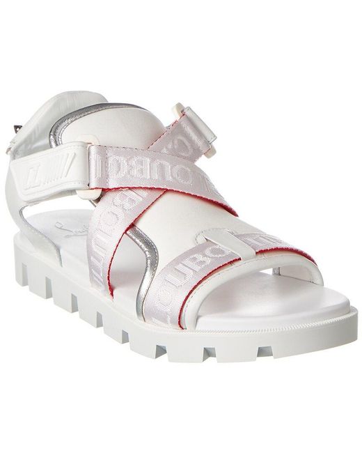 Christian Louboutin White Velcrissimo Leather Sandal