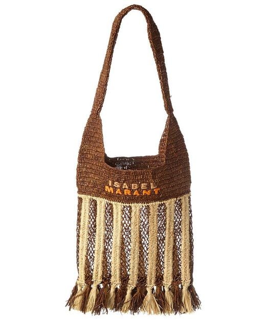 Isabel Marant Brown Praia Small Raffia Tote