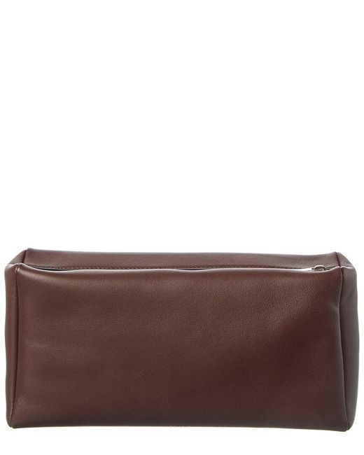 The Row Brown Leather Clutch