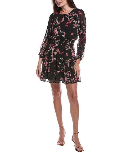 Cece Black Smocked Waist Mini Dress