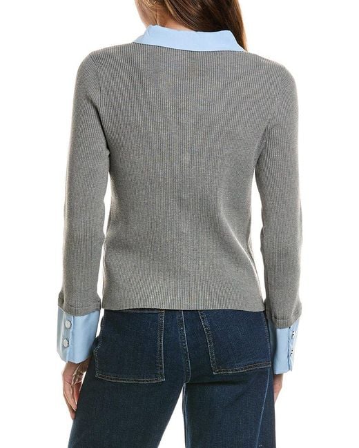 Nanette Lepore Gray Knit Top