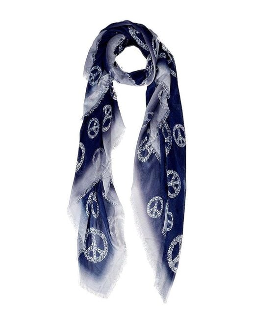 Blue Pacific Blue Peace Silk-Blend Scarf