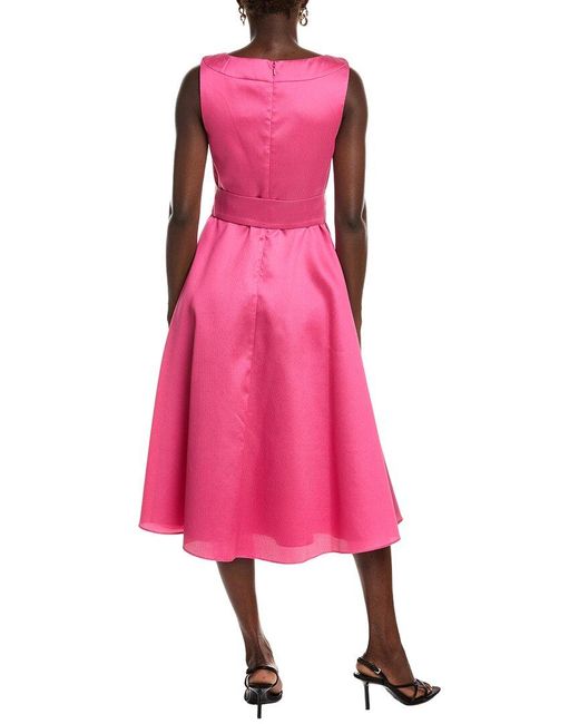 Badgley Mischka Pink Gazar Boatneck Cocktail Dress