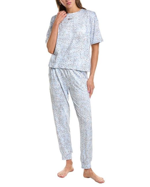 DKNY Blue 2Pc Pajama Pant & Shirt Set