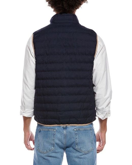 Brunello Cucinelli Blue Wool Puff Vest for men