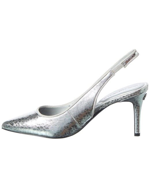 Karl Lagerfeld White Rosalyn Leather Pump