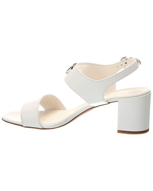 Ferragamo White Cayla 55 Leather Sandal