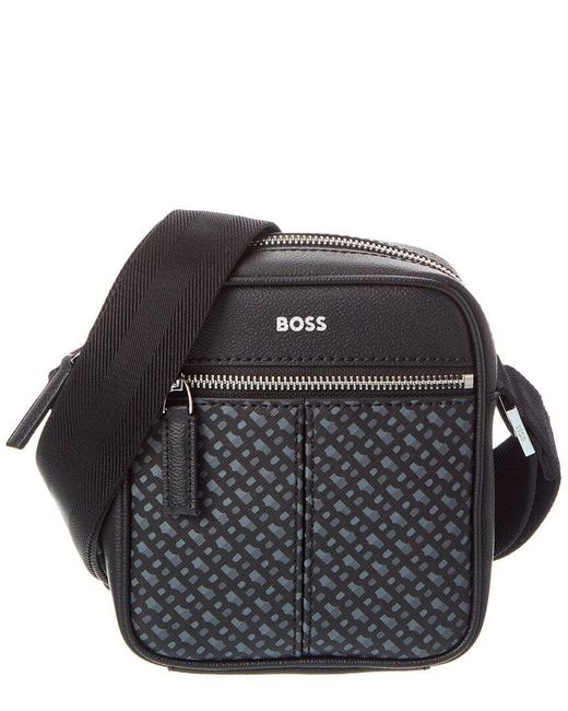 Boss Black Zair Zip Leather Crossbody for men