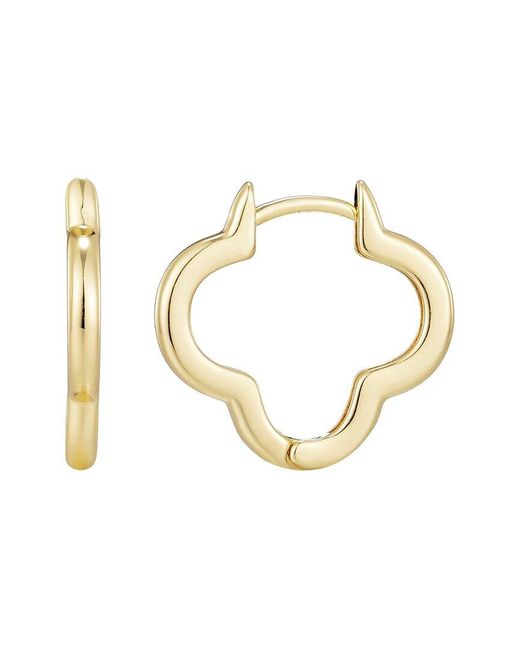 Adornia Metallic 14K Plated Clover Hoop Earrings