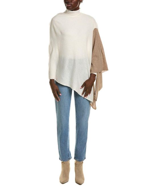 La Fiorentina White Two Tone Wool & Cashmere-Blend Wrap