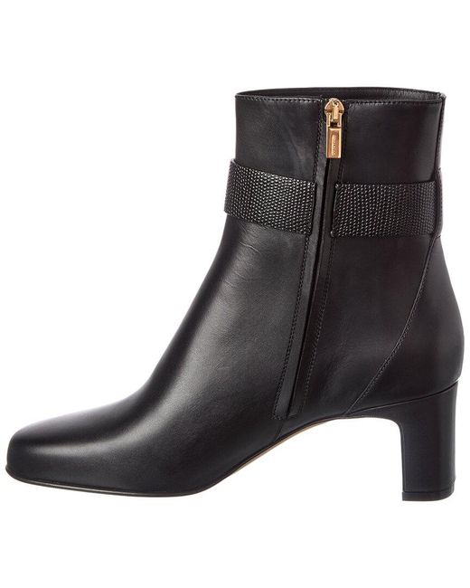 Ferragamo Black Gancini Leather Boot