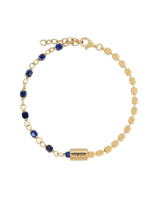 Karma and Luck Metallic Zodiac Plated Lapis Beaded Bracelet