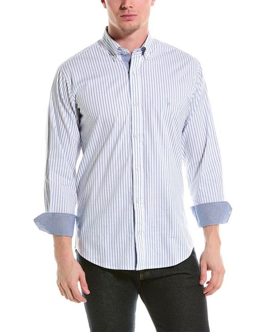 Tailorbyrd White Poplin Stripe Shirt for men