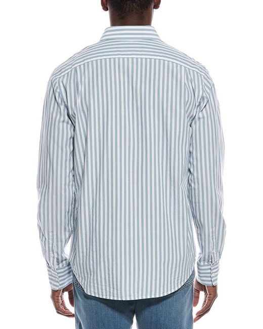 Vince Blue Classic Fit Stripe Shirt for men