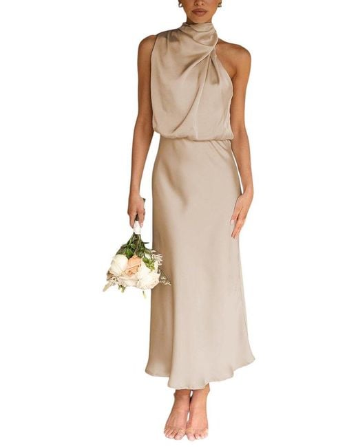CHARLOTTE GREEN Natural Maxi Dress