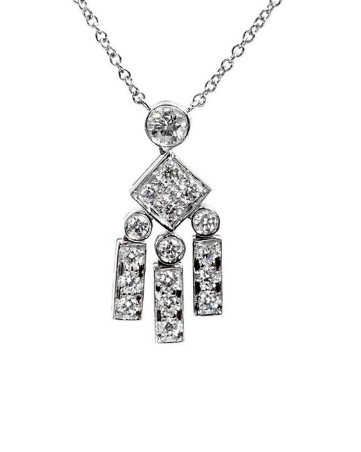 Tiffany & Co White Platinum 0.40 Ct. Tw. Diamond Legacy Necklace (Authentic Pre- Owned)