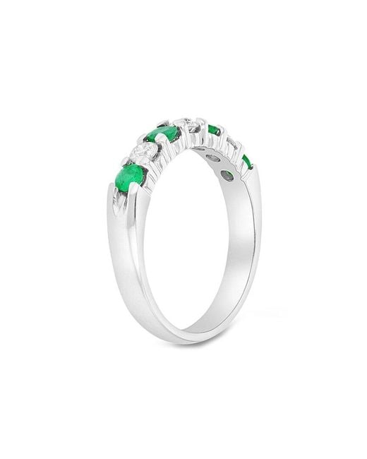 Diana M White Fine Jewelry 14k 0.78 Ct. Tw. Diamond & Emerald Ring