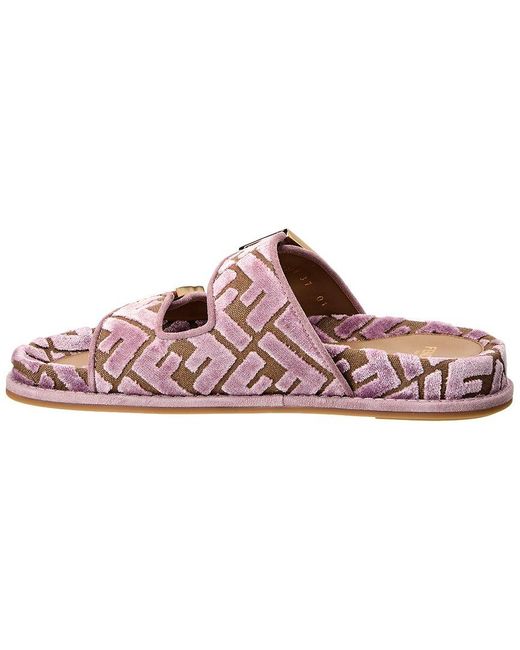Fendi Feel Ff Jacquard Velvet Sandal in Pink Lyst UK