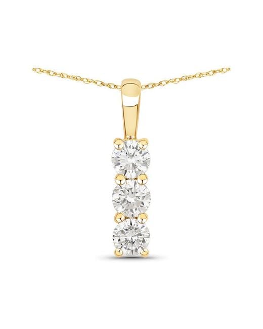Diana M White Diana M 14K 0.75 Ct. Tw. Lab-Grown Diamond Three-Stone Pendant