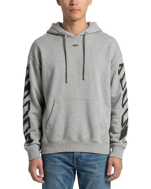 Off-White c/o Virgil Abloh Gray Virgil Spray Arrow Hoodie for men