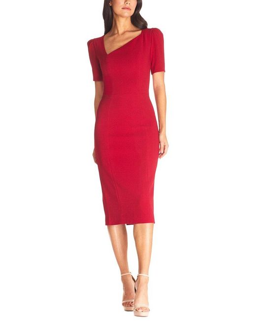 Dress the Population Red Ruth Midi Dress