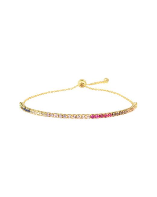 Sphera Milano White 18K Over Cz Tennis Adjustable Bracelet