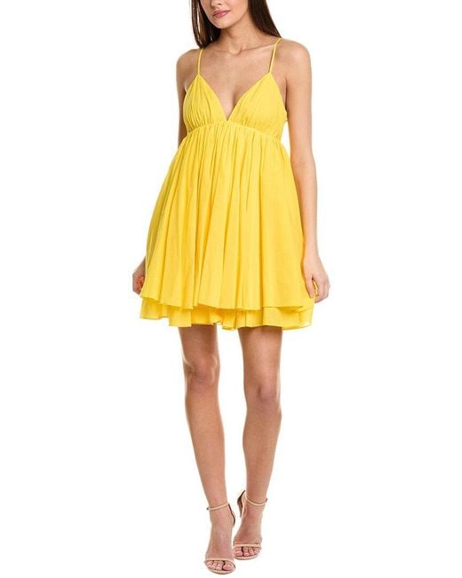 Susana Monaco Yellow Voile String V Mini Dress