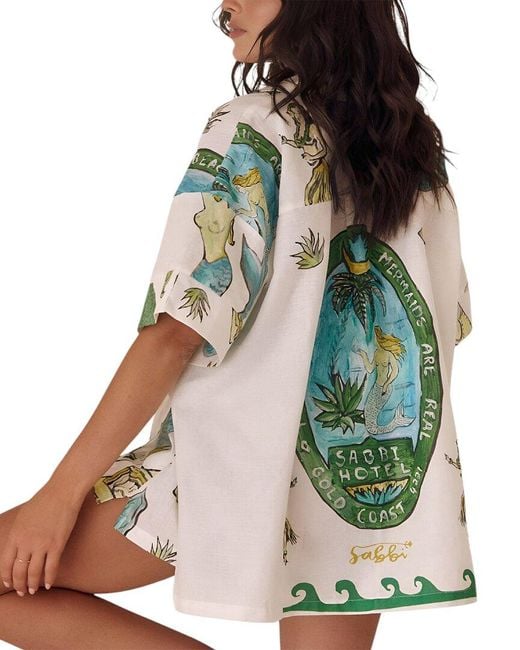 Esea Multicolor 2Pc Linen-Blend Shirt & Short Set