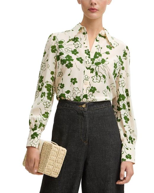 L.K.Bennett Green Silk Sonya Blouse