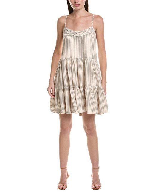 Saltwater Luxe Natural Linen-Blend Tank Mini Dress