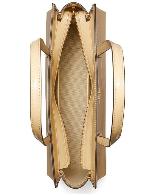 Tory Burch Natural Emerson Patent Work Tote