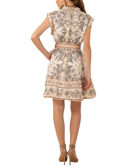 Hale Bob Natural Silk & Linen-Blend Holland Mini Dress