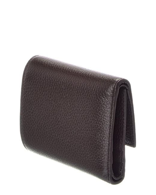 Bally Gray Zandra Leather Card Case
