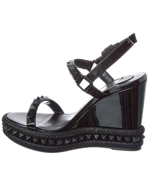 Christian Louboutin Black Pyra Clou 110 Patent Sandal