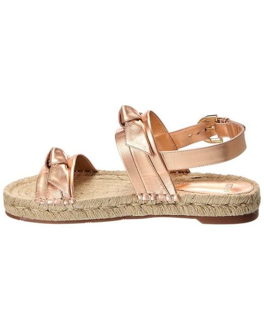 Alexandre Birman Natural Clarita Leather Espadrille Sandal
