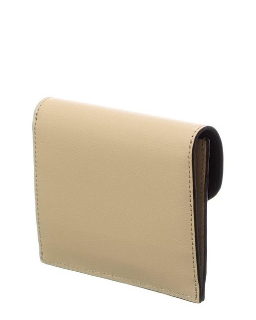 Totême  Natural T-Lock Fold-Over Small Leather Card Case