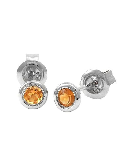 Gemstones White Classic 14K 0.21 Ct. Tw. Citrine Earrings