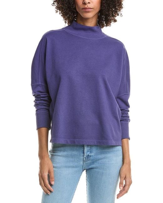 Michael Stars Blue Mila Mock Neck Sweatshirt