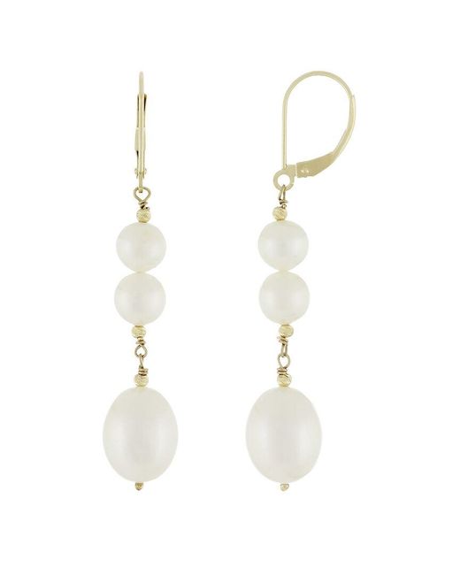 Splendid White 14k 7-9mmmm Pearl Earrings