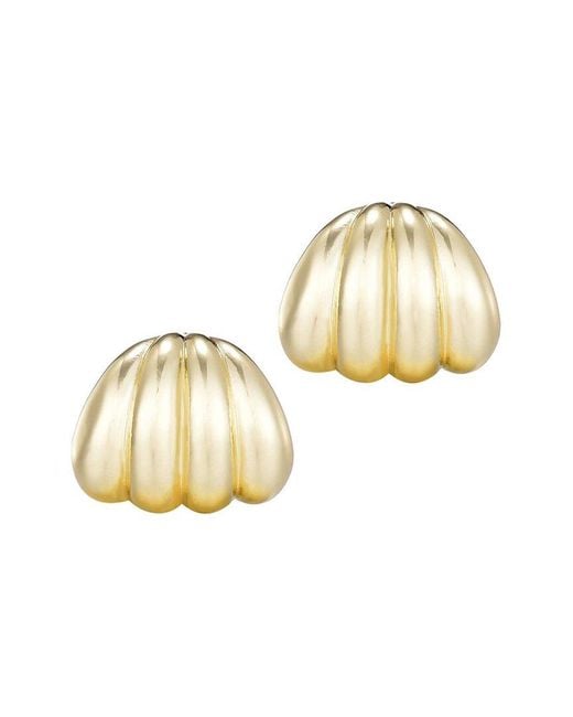 Adornia Metallic 14K Plated Fluted Wrap Around Huggie Earrings