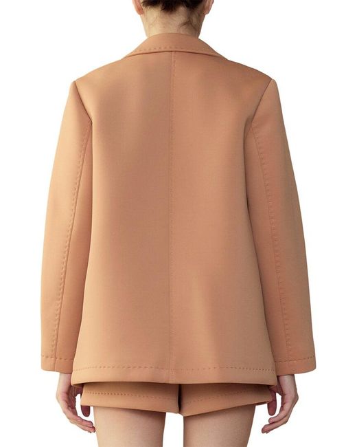 Cynthia Rowley Brown Bonded Pick Stitch Jacket